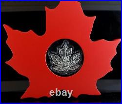 2015 $20 Fine Silver Canadian Maple Leaf Shaped Proof with Original Box & COA