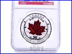 2015 $5 REVERSE PROOF MAPLE LEAF INCUSE Enameled NGC PF70 ER 1oz Silver