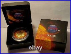 2015.999 Fine Silver and Gold $5 Coin Solar Flare Space Collection Low Mintage