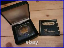 2015-Canada 1 Oz Silver Maple Leaf Golden Enigma-Black Ruthenium + Gold