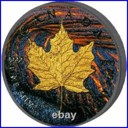 2015 Canada 1 Oz Silver Maple Leaf LAVA Black Ruthenium and 24 ct gold