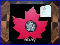 2015 Canada 1oz Silver Maple Leaf Shaped $20 Coin in Case with COA Canadian