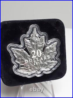 2015 Canada $20 Maple Leaf Shape Coin 1 Oz. 999 Silver Proof Coin