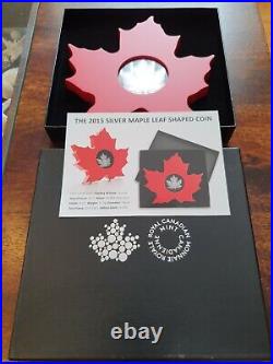 2015 Canada $20 Maple Leaf Shape Coin 1 Oz. 999 Silver Proof Coin