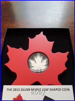 2015 Canada $20 Maple Leaf Shape Coin 1 Oz. 999 Silver Proof Coin