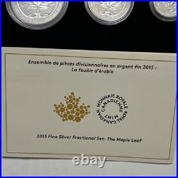 2015 Canada Fine Silver Fractional Set The Maple Leaf 5 Coin Set with COA