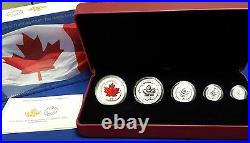 2015 Canada Fine Silver Fractional Set The Maple Leaf! 5 pc 0.9999 fine silver