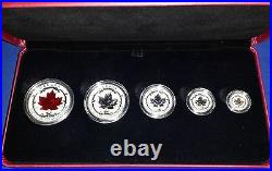 2015 Canada Fine Silver Fractional Set The Maple Leaf! 5 pc 0.9999 fine silver