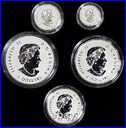 2015 Canada Fine Silver Fractional Set The Maple Leaf! 5 pc 0.9999 fine silver