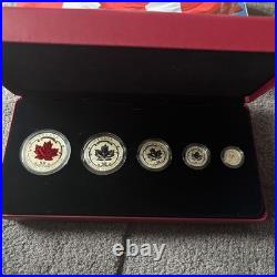 2015 Canada Fine Silver THE MAPLE LEAF FRACTIONAL SET, Box & COA, MINT