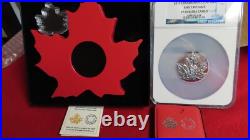 2015 Canada Maple Leaf Shape Coin. 999 Silver 1 Ounce NGC Graded PF69 w. BOX&COA