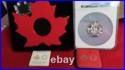 2015 Canada Maple Leaf Shape Coin. 999 Silver 1 Ounce NGC Graded PF69 w. BOX&COA