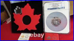 2015 Canada Maple Leaf Shape Coin. 999 Silver 1 Ounce NGC Graded PF69 w. BOX&COA