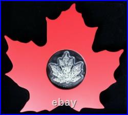 2015 Canada Silver Proof Maple Leaf Shape $20 coin in Case with COA