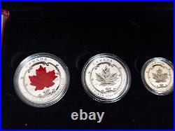 2015 Canadian Maple Leaf 5 Piece Fine Silver Coin Set Boxed And COA