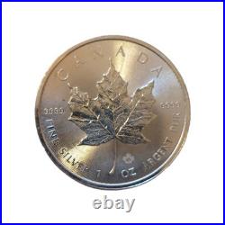2015 Canadian Maple Leaf Bullion Silver Coin. 999 Fine Silver 1 Oz. Capsule BU