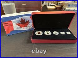 2015 Canadian Silver Maple Leaf Fractional Coin Set (translucent red enamel)