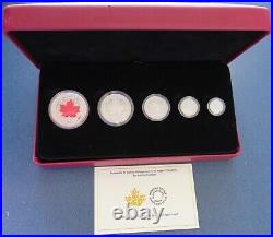 2015 Fine Silver Fractional Set The Maple Leaf 5 Coin Set