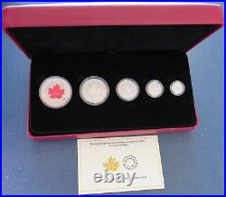 2015 Fine Silver Fractional Set The Maple Leaf 5 Coin Set