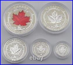 2015 Fine Silver Fractional Set The Maple Leaf 5 Coin Set