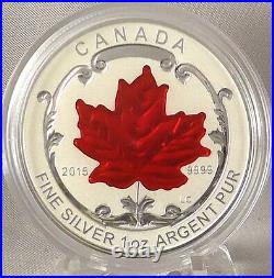 2015 Maple Leaf Fractional Silver Set 5 Incused Reverse Proofs $1, $2, $3, $4, $5