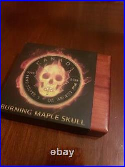 2015 canada silver burning skull black ruthenium and gold finish only 500 minted