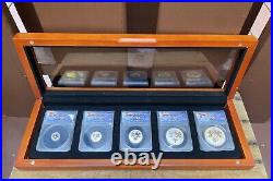 2016 $1- $5 Canadian Maple Leaf Silver Coin 5 Pc Set & Display Case