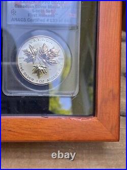 2016 $1- $5 Canadian Maple Leaf Silver Coin 5 Pc Set & Display Case