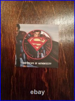2016 1oz Silver Canadian Maple. Superman Logo. Red Edition. COA in Box