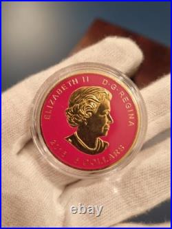 2016 1oz Silver Canadian Maple. Superman Logo. Red Edition. COA in Box