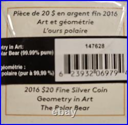 2016 $20 Geometry in Art The Beaver, Loon, Caribou, Maple Leaf and Polar Bear