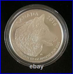 2016 4 Coin. 9999 Silver Maple Leaf Fractional Set Wolf Coa & Ogp