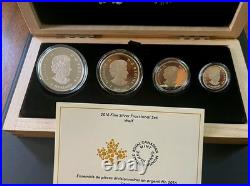 2016 4 Coin. 9999 Silver Maple Leaf Fractional Set Wolf Coa & Ogp