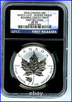 2016 $5 Canada Silver Maple Leaf Ngc Pf70 Roaring Grizzly Privy Reverse Proof