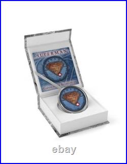 2016 $5 Superman Jeans Shield 1oz Pure Silver Maple Leaf Coin