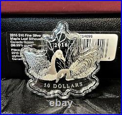 2016 CANADA $10 SILVER 99.99% FINE MAPLE LEAF SILHOUETTE GEESE withBOX/CASE/COA A+