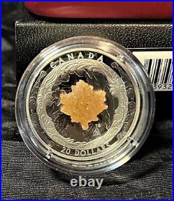 2016 CANADA $20 SILVER 99.99% MAJESTIC MAPLE LEAVES DRUSY STONE withBOX/CASE/COA