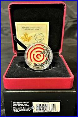 2016 CANADA $20 SILVER. 9999 PURE MAPLE LEAF MAZE withBOX/CASE/COA UNUSUAL GAME A+