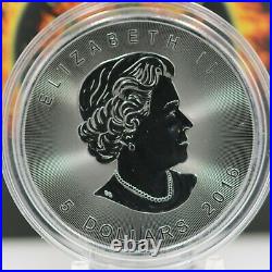 2016 CANADA $5 1oz. 9999 Silver Coin Burning Maple Leaf Ruthenium Gold Plate #25