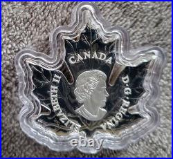2016 Canada $20 Colourful Maple Leaf Shaped 1 oz (31.5 gm). 9999 Silver Box/COA