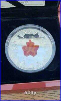 2016 Canada 5oz Silver Proof $50 coin Murano Maple Leaf in Case with COA