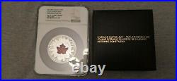 2016 Canada Autumn Radiance Murano Glass Maple Leaf 5 oz Silver Coin PF70 1900