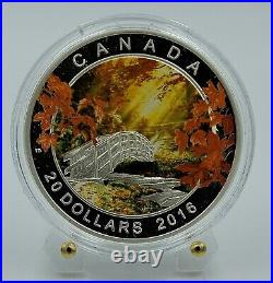 2016 Canada Autumn Tranquillity -1 Oz Silver Proof Colored Coin