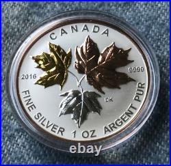 2016 Canada Fine Silver Maple Leaf Reverse Proof Fractional Set in OGP withCOA