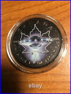 2016 Glow in the Dark UFO Maple Leaf 1oz Silver Coin ONLY NO Box/COA