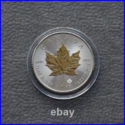 2016 Maple Leaf Canada Canada 1 oz 9999 Silver Silver Gilded 24kt Gold ONLY 5000