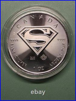 2016 Silver 1oz. 9999 Fine Silver Canadian Maple Leaf Superman