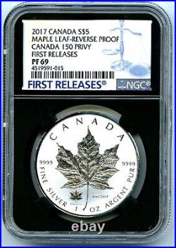 2017 $5 Canada 1oz Silver Ngc Pf69 150 150th Privy Reverse Proof Maple Leaf Fr