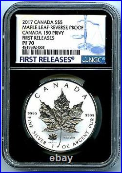 2017 $5 Canada 1oz Silver Ngc Pf70 150 150th Privy Reverse Proof Maple Leaf Fr