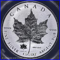 2017 $5 Canada 1oz Silver Reverse Proof Maple Leaf ANACS RP70 DCAM 1st Release